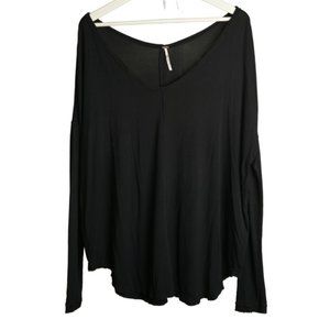 Black Long Sleeved Free People Pullover Top Size S